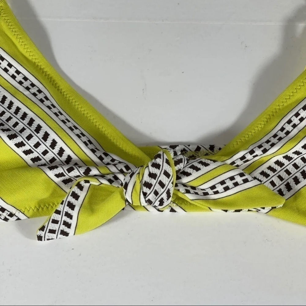 LEMLEM Amira Tie Front Bikini Top Women’s - Yellow Size - Medium $135 - Picture 6 of 11